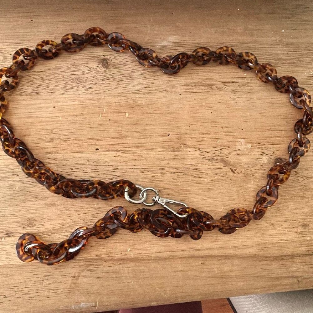 BrownTortoise shell chain belt s/m
